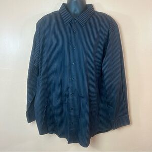 APT 9 Black Blue Stripe Button Down Shirt Men Big & Tall 2XB 2X